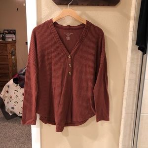 American Eagle Soft & Sexy Plush Long Sleeve Top